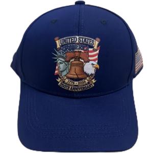 Unittype 250th Anniversary Hat Adjustable United States Patriotic Hat USA Retro Embroidered American Baseball Cap (Blue)