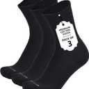 Mens Cotton Crew Length Socks, Warm Cushioned Work, Business & Formal Socks Sizes 810/1013 3/6 Pairs (Solid Black)