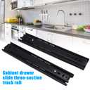 1 Pairs Ball Bearing Drawer Slides, Furniture Drawer Slides 3 Folds Extension Soft Close Guide Rail for Dresser, Cabinet, Kitchen(12in)