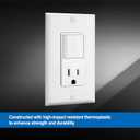 BESTTEN 2 Pack Combination Wall Light Switch and Decor Outlet, Single Pole Rocker Switch, 15A/120V, Decorative Receptacle, 15A/125V, Combo Style, Wallplate Included, Side Wire, UL Listed, White
