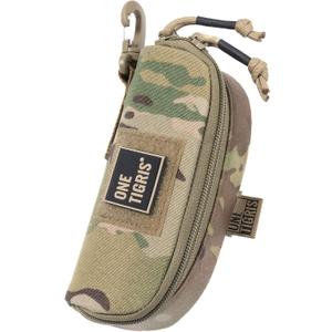 OneTigris Eyeglasses Hard Case Tactical Molle Zipper Sunglasses Carrying Case 1000D Nylon with Clip (Camocolor)