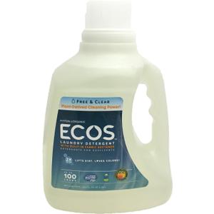 ECOS Hypoallergenic Laundry Detergent, Free & Clear, 100 loads, 100oz, Bottle by Earth Friendly Products