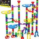 Magicfly Marble Run Set, 127 Pcs Marble Race Track for Kids with Glass Marbles, Upgrade Marble Works Set