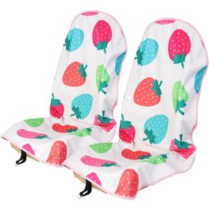 Sweat Towel Car Seat Cover Protector Front Seats for Gym Workout, Running, Swimming, Beach and Hiking, Waterproof Universal Seat Cover for Car, Trucks, Van & SUV (1, Strawberry, Front)