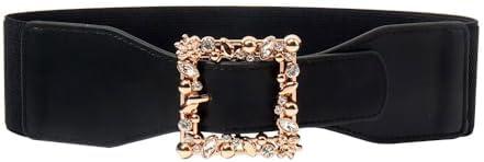 Pack of 2 Gecaja Rhinestone Elastic Waist Belt