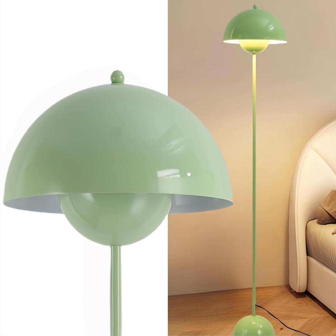 COSYLUX Modern Floor Lamp for Living Room, Industrial Tall Standing Lamp for Bedroom, Metal Shade Reflecting Light Reading Floor Lamp for Office, Nursery Room, Corner (Pastel Green)