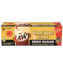 A&W Root Beer Float Zero Sugar Soda, 12 fl oz cans, 12 pack (EXP 10/08/26)