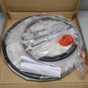 HOJINLINERO Nesting Round Coffee Table Set of 2 End Tables for Living Room,Grey Coffee Table Wooden Accent Furniture with Metal Frame,Stacking Side Tables,Black+Warm Grey (Large)