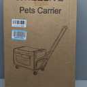 Large Pet Carrier with Detachable Wheels, 2 IN1 Foldable Soft-Sided Carriers- Designed for Dogs & Cats, Telescopic Handle, for Outdoor Car Indoor, Max. 44 LBS(Not for Airline)