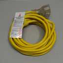 25 ft 12 Gauge Heavy Duty 3 Outlet Extension Cord Splitter with Indicator, Waterproof Outdoor Extension Cord with Multiple Outlets, 15A 1875W for Garden, ETL Listed, Flexible Yellow SJTW