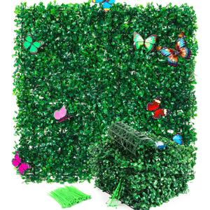 12Pcs Artificial Grass Wall Panels - 10x10 Grass Backdrop Wall, UV Protected Greenery Decor for Indoor Outdoor Use (10x10 (12pcs))