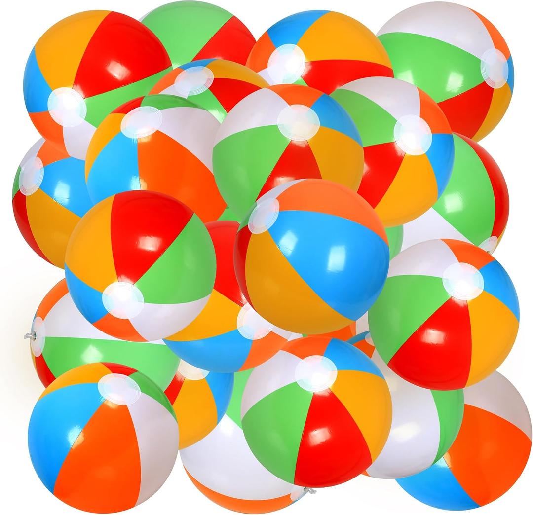 30 Pack Beach Balls Bulk, Inflatable Pool Toys Beach Toys for Kids Beach Balls for Summer Water Games