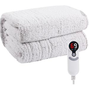 Electric Heated Blanket Full Size 72"84" with 9 Heating Levels & 1-10Hs Auto OffDouble Sided Plush Sherpa, Energy Efficient, Machine Washable, for Couch & Bed, Light Gradient Purple