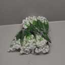 TURNMEON 20 Bundles Artificial Flowers for Outdoors Fake Plants Summer Decor, UV Resistant Artificial Plants Cemetery Fake Flowers Faux Plastic Greenery Shrub for Home Porch Decor 580 Heads(White)