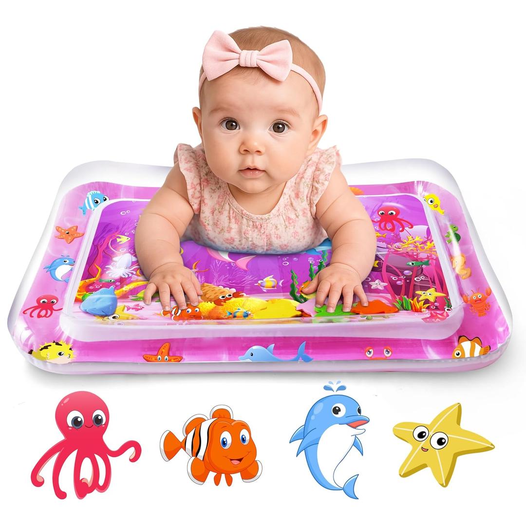 Yeeeasy Tummy Time Water Mat for Girl, Baby Girl Toys for 0, 3, 6, 9, 12 Months, Baby Girl Gifts, Develop Sensory Toys Kids' Indoor Climbers & Play Structures (New Pink)