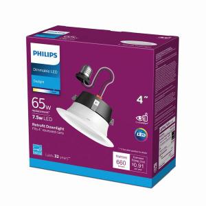 Philips 65-Watt 4 in. Soft White (2700K) Warm Glow Dimming Effect Dimmable Retro