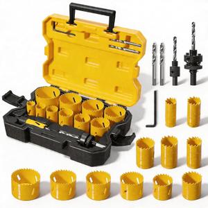 KATA Bi-Metal Hole Saw Kit, 18 Piece M42 Steel Hole Saw Set with 3/4"-2-1/2"(19-64mm) Saw Blades, Hole Saws Drill Bits Hole Cutter Kits with Storage Case, Holesaw Cutting for Thin Metal, Hard Wood