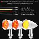 PBYMT Motorcycle Rear Turn Signals LED, 24 LEDs Bullet Blinkers Chrome Amber Lights Compatible for Harley Honda Kawasaki Suzuki Triumph Yamaha (2PCS) (Chrome/Red & Yellow)