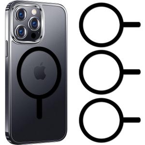 COJOC Magnetic Ring Sticker for MagSafe, Universal Conversion Kit Compatible with MagSafe Ring, for iPhone 16/15/14/13 Pro Max Mini, Galaxy S24/S23, Magnetic Wireless Charging Accessories, Black