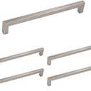 homdiy 5 Pack 10 Inch Brushed Nickel Drawer Pulls Stainless Steel Kitchen Cabinet Handles Modern Square Bar Hardware for Cupboard Doors