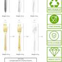2 x Plastic Forks - Heavy Duty Gold, Silver, and Clear Plastic Forks. Assorted Sturdy Dessert, Appetizer and Cocktail Dining Forks. Premium Large Bulk Count Party Utensils
