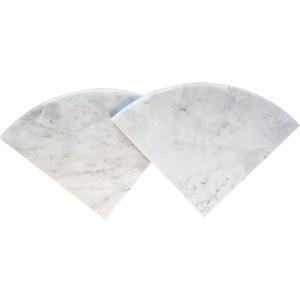 2 pcs Marble Shower Corner Shelf for Bathroom, 9 Inch x 9Inch Gray Veins and Soft White Marble Corner Shelves for Bath Wall Mounted Both Side Polished