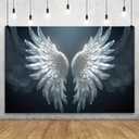 YongFoto Fantasy Angel Wings Backdrop 8x6ft Photography Background Birthday Wedding Baby Shower Party Banner Artistic Portraits Photoshoot Room Decoration Wallpaper Photo Studio Booth Props