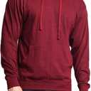 G-Style USA Men's Cross-Dyed Heather Jersey Lightweight Pullover Hoodie Sweatshirt (Red, S)