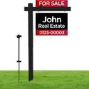 Real Estate Sign Posts Real Estate Signs Holder Realtor Sign Colonial Post 6ft Tall Made of Vinyl PVC Holds for Sale Yard Signs Up To 24 Inch