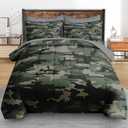 Pamnest Comforter Set Full Size, Camo Army Camouflage 7 Pcs Bedding for Kids and Adults, Military Bed Sheet Sets with Fitted Sheet 2 Pillowcase & 2 Sham for Bedroom Bed Decor
