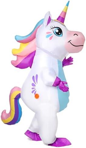 Gootus Inflatable Unicorn Costume for Adult - Funny Halloween Inflatable Costumes for Men Women, Blow Up Costume for Halloween Party Cosplay,  5ft-6.2ft