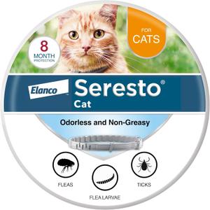 Seresto Cat Vet-Recommended Flea & Tick Treatment & Prevention Collar for Cats | 8 Months Protection (1 Pack)