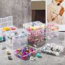 SATINIOR 100 Pcs Clear Plastic Beads Storage Containers Box Small Clear Boxes with Hinged Lid Plastic Case Mini Square Arts Crafts Storage Organizers for Small Items(4.45 x 3.3 x 1.14 Inch)