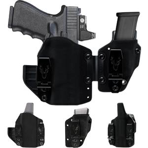 AIWB & IWB Holster Compatible with Glock 19,23,32(Gen 1-4), G19 Gen 5,G19x,PSA Dagger& P10C. Soft Surface for Comfort Holster with Mag Carrier
