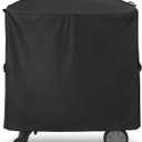 Unicook Grill Cover for Weber Q100/1000 Q200/2000 Series Grills on Portable Cart with Side Tables Folded Inside, Compared to Weber 7113, Heavy Duty Waterproof BBQ Cover, All Weather Protection