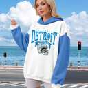 BANGELY Game Day Hoodie Women Cute Football Graphic Pullover Sweatshirt Football Season Sweaters Fans Y2k Casual Holiday Tops (White, S)