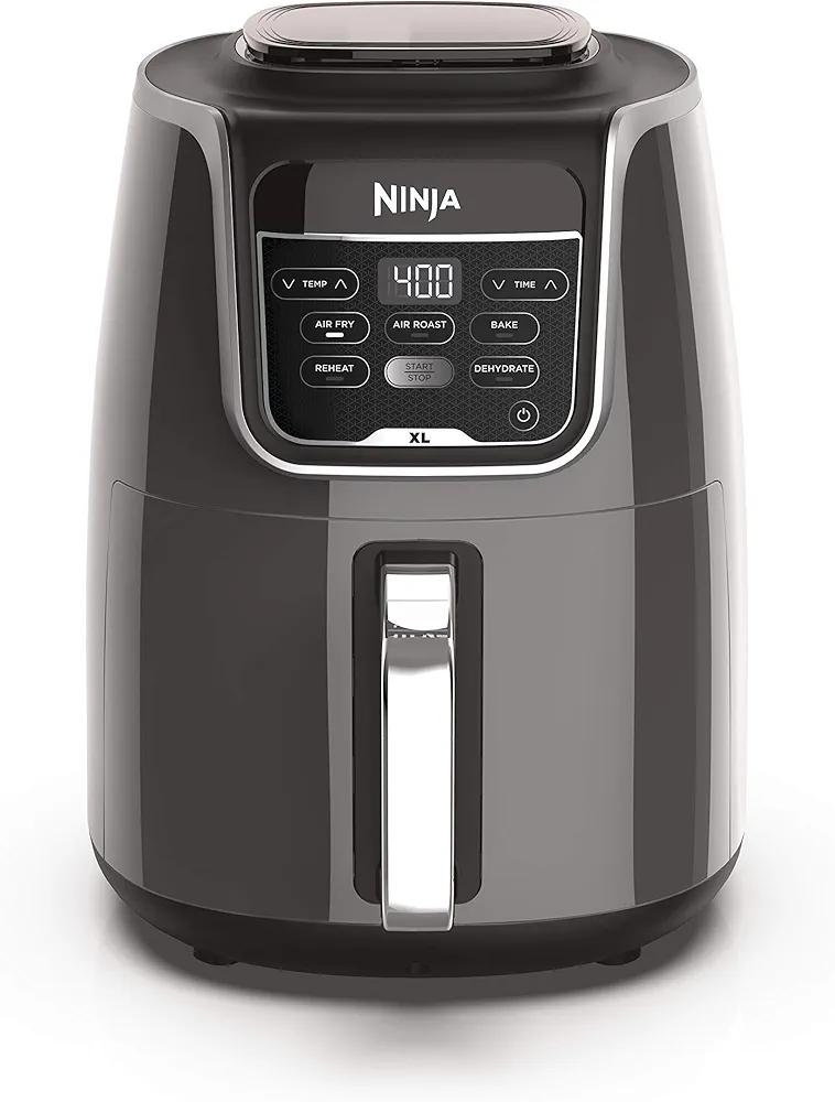 Ninja | XL Single Basket Air Fryer | 5.5 QT Capacity fits 3lbs of Wings | 5-in-1Air Fry, Roast, Bake,Reheat & Dehydrate |Dishwasher Safe Parts & Recipe Guide | Grey |AF150AMZ