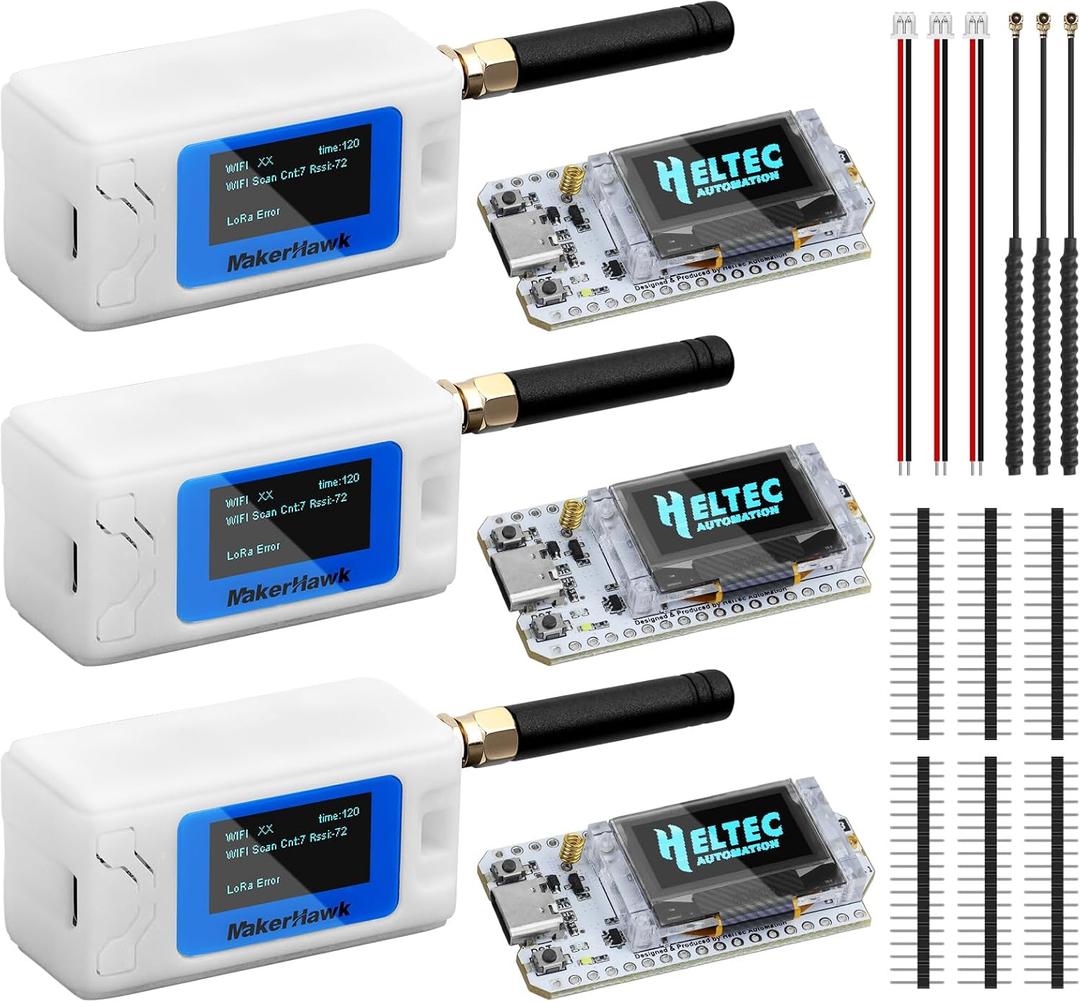 3 Set ESP32 LoRa V3 Development Board + N30 Protect Case Set - with 915MHz Antenna and SX1262 LoRa V3 Devices for Meshtastic Ar duino LoRawan IOT