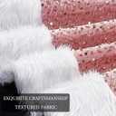 2 x Dremisland Pink Christmas Tree Skirt 48 Inch Sparkly Sequin Velvet Tree Skirts Glitter Plush Christmas Decorations Luxury Faux Fur Xmas Tree Mats for Party Holiday Home New Year Decor