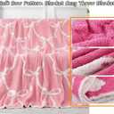 50" x 60" Bed Throw Blanket, Bow Pattern Throw Blanket for Home Decor and Gift, Microfiber Blanket Bow Blanket Plush Bedding, Soft Cozy Throw Blankets for Couch, Sofa