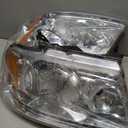 LED Headlight Assembly, Headlights Kit Compatible with 2004-2008 Ford F150/2006-2008 Lincoln Mark LT Replacement Headlamp Chrome Housing Amber Reflector