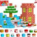 Magnetic Blocks Building Toys for Kids: Build Mine Christmas Magnet World for Boys Girls Ages 3 4 5 6 7 8 9 10 - Sensory Educational Magnet Building Toy Set for Kids