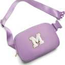 Gitus Birthday Gifts for 8 9 10 11 12 13 Year Old Girls Personalized Fanny Pack Crossbody Bags with Initial Letter Patch Belt Bag for Teen Girls Cute Trendy Stuff Travel Essentials (Lavender-M)