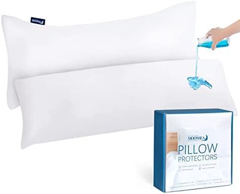 Waterproof Pillow Protector Body Size 2 Pack, Body Pillow Cover with Zipper 21"x 55" Pillow Protector Pillow Covers Encasement Pillow Case White