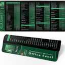 Excel Cheat Sheet Desk Pad Extended XL Office Keyboard Mat (31.5" x 11.8") Inch, 3mm Thick Excel Shortcuts Mouse Pad, Stitched Edges Non-Slip Base (U Green Black excel)