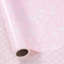 RUSPEPA Reversible Wrapping Paper Roll, Jumbo 30" x 32.8' ft, Pink Dots Pattern for Baby Girl, Boy, Neutral Gifts, Birthday & Baby Shower