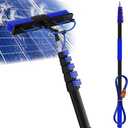 Buyplus 30FT Reach Solar Panel Cleaning Brush Kit with 5-24FT Telescoping Pole, Water Fed Window Cleaner Tool with 20" Brush, Soap Dispenser