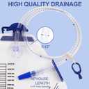 Urinary Drainage Bags 2000ML, Catheter Bags with Unique Anti-Reflux Drip Chamber, Thickened Drainage Tube, Adjustable Clips & Hanging Hook for Home and Hospital Use, 10 Packs