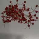 BBTO Artificial Holly Berries, 100 Pieces Mini 10 mm Fake Berries Decor on Wire for Christmas Tree Decorations Flower Wreath DIY Craft Use (Sequined Red)