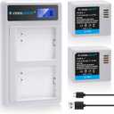 COOLSHOW Rechargeable Battery Replacement 2 Pack for Arlo Pro,Arlo Pro 2 (VMA4400) and LCD Dual Arlo Battery Charger Compatible with Arlo Pro,Arlo Pro 2,Arlo Go and Arlo Security Light Battery